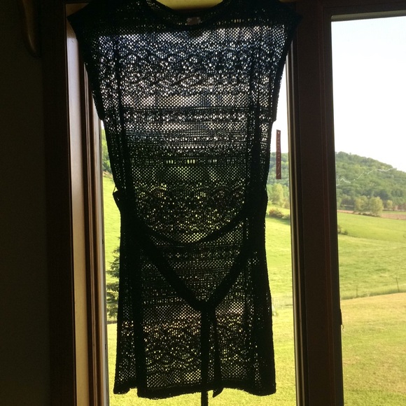 Merona black sleeveless dress cover up Size Medium - Picture 7 of 8